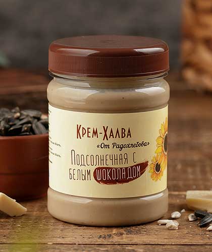 Крем-халва подсолнечная с белым шоколадом